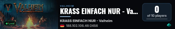 KRASS EINFACH NUR - Valheim live status badge