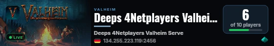 Deeps 4Netplayers Valheim Server live status badge