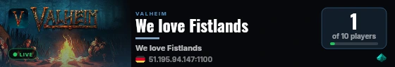We love Fistlands live status badge