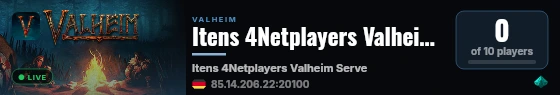 Itens 4Netplayers Valheim Server live status badge