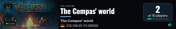 The Compas' world live status badge