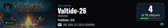 Valtide-26 live status badge
