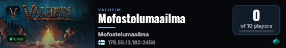 Mofostelumaailma live status badge
