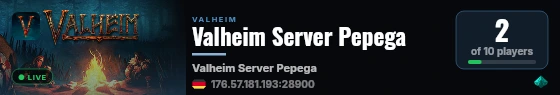 Valheim Server Pepega live status badge