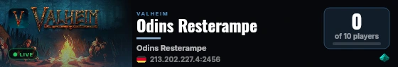 Odins Resterampe live status badge
