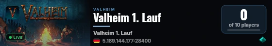 Valheim 1. Lauf live status badge