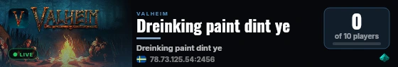 Dreinking paint dint ye live status badge