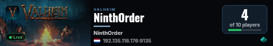 NinthOrder live status badge
