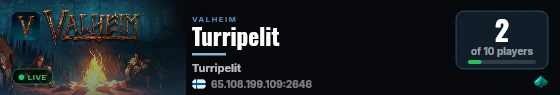Turripelit live status badge