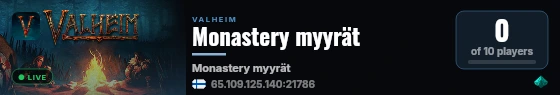 Monastery myyrät live status badge