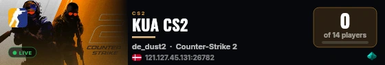 KUA CS2 live status badge