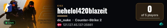 hehelol420blazeit live status badge