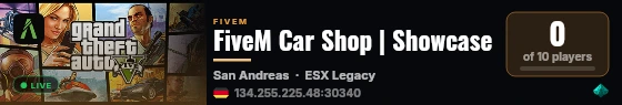 FiveM Car Shop | Showcase live status badge