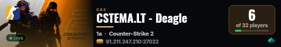 CSTEMA.LT - Deagle live status badge