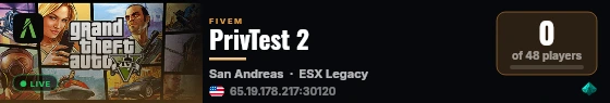 PrivTest 2 live status badge