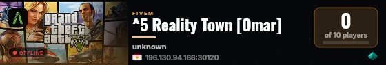 ^5 Reality Town [Omar] live status badge