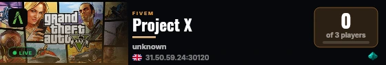 Project X live status badge