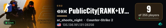 ««« PublicCity[RANK+LVL] :: !menu »»» live status badge