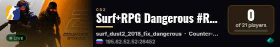 Surf+RPG Dangerous #Red | Shop | Duel | (!ws, !knife) live status badge