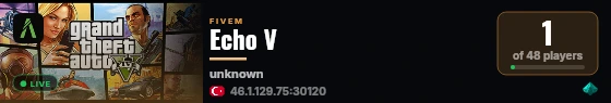 Echo V live status badge