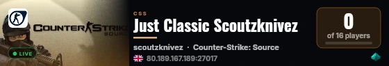 Just Classic Scoutzknivez live status badge