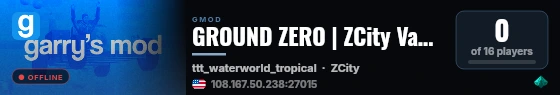 GROUND ZERO | ZCity Vanilla live status badge