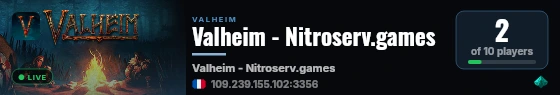 Valheim - Nitroserv.games live status badge