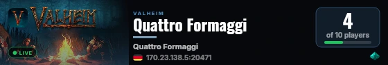 Quattro Formaggi live status badge