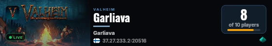Garliava live status badge