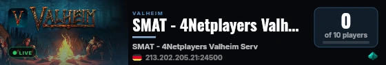 SMAT - 4Netplayers Valheim Server live status badge