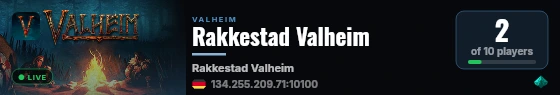 Rakkestad Valheim live status badge
