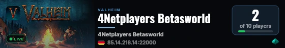 4Netplayers Betasworld live status badge