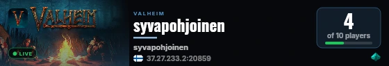 syvapohjoinen live status badge