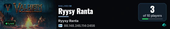 Ryysy Ranta live status badge