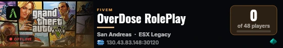 OverDose RolePlay live status badge