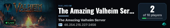 The Amazing Valheim Server live status badge