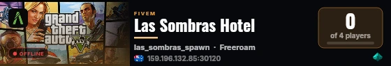 Las Sombras Hotel live status badge