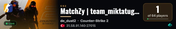 MatchZy | team_miktatugurkurtulus vs team_Memutro live status badge