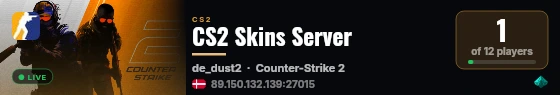 CS2 Skins Server live status badge