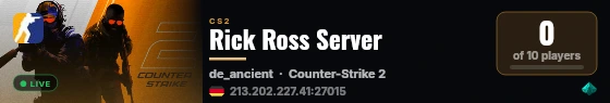 Rick Ross Server live status badge