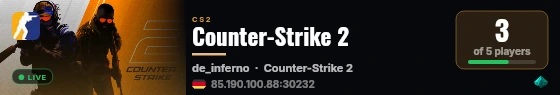 Counter-Strike 2 live status badge