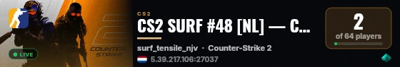 CS2 SURF #48 [NL] — CYBERSHOKE.NET (TIER 1-2 - EASY) live status badge