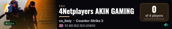 4Netplayers AKIN GAMING live status badge