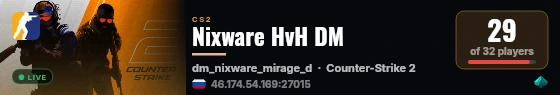 Nixware HvH DM live status badge