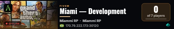 Miami — Development live status badge