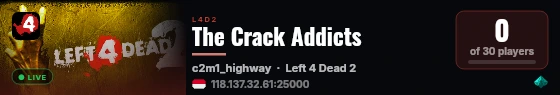 The Crack Addicts live status badge