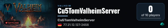 Cu5TomValheimServer live status badge