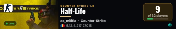Half-Life live status badge
