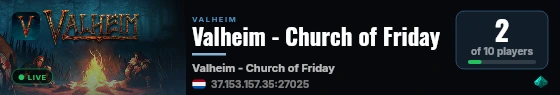 Valheim - Church of Friday live status badge