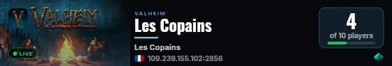 Les Copains live status badge